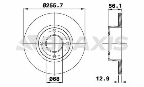 Диск гальмівний BRAXIS AE0503