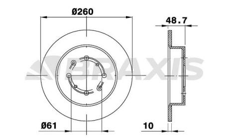 Диск гальмівний BRAXIS AE0562