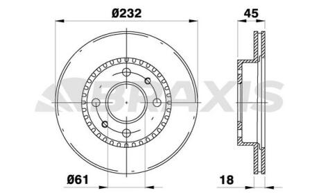 Диск гальмівний BRAXIS AE0655