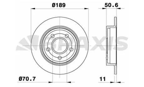 Диск гальмівний BRAXIS AE0671