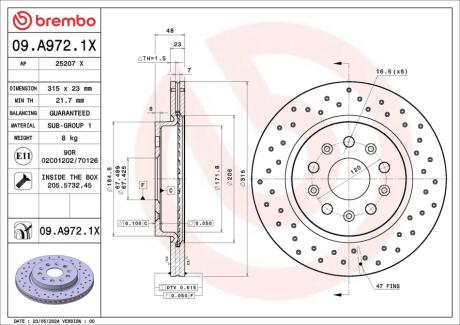 ГАЛЬМІВНИЙ ДИСК BREMBO 09.A972.1X