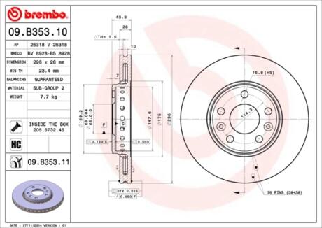 Гальмівні диски SCÉNIC III (JZ0/1_), BREMBO 09B35311