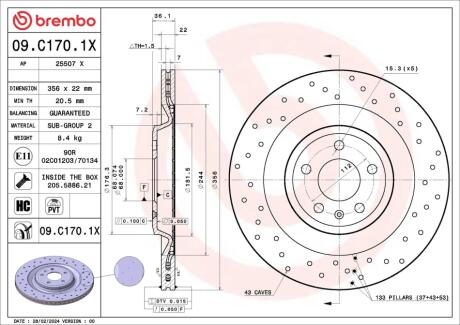 ГАЛЬМІВНИЙ ДИСК BREMBO 09.C170.1X
