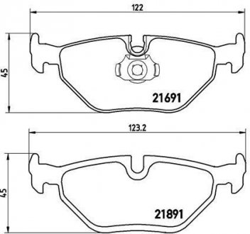 Комплект гальмівних колодок з 4 шт. дисків BREMBO P06023