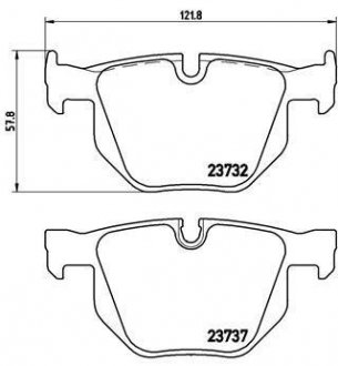 Комплект гальмівних колодок з 4 шт. дисків BREMBO P06033 (фото 1)