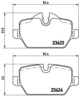Комплект гальмівних колодок з 4 шт. дисків BREMBO P06037