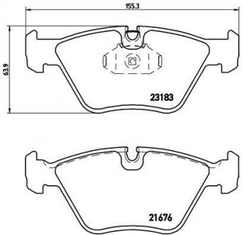 Комплект гальмівних колодок з 4 шт. дисків BREMBO P06043 (фото 1)