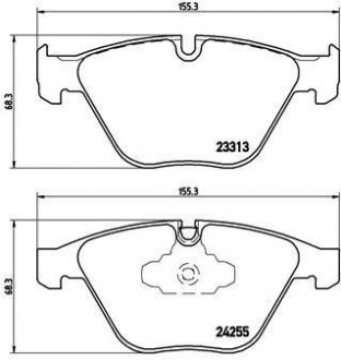 Комплект гальмівних колодок з 4 шт. дисків BREMBO P06055 (фото 1)