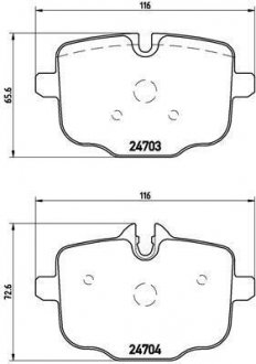 Комплект гальмівних колодок з 4 шт. дисків BREMBO P06061 (фото 1)