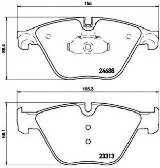 Комплект гальмівних колодок з 4 шт. дисків BREMBO P06074 (фото 1)