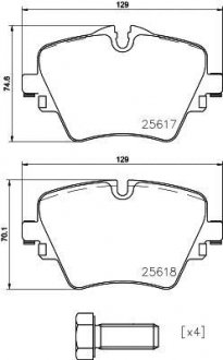 Комплект гальмівних колодок з 4 шт. дисків BREMBO P06093 (фото 1)