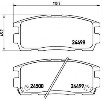 Комплект гальмівних колодок з 4 шт. дисків BREMBO P10004 (фото 1)