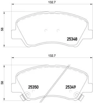 Комплект гальмівних колодок з 4 шт. дисків BREMBO P18025