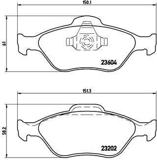 Комплект гальмівних колодок з 4 шт. дисків BREMBO P24055 (фото 1)