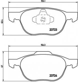 Комплект гальмівних колодок з 4 шт. дисків BREMBO P24061X (фото 1)