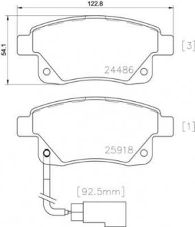 Комплект гальмівних колодок з 4 шт. дисків BREMBO P24066