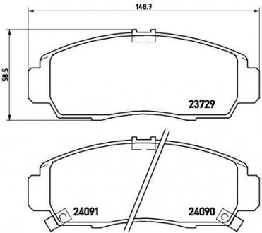 Комплект гальмівних колодок з 4 шт. дисків BREMBO P28034 (фото 1)