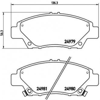 Комплект гальмівних колодок з 4 шт. дисків BREMBO P28050 (фото 1)