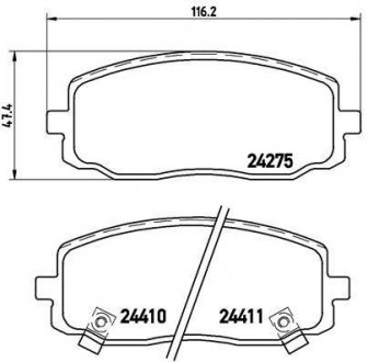 Комплект гальмівних колодок з 4 шт. дисків BREMBO P30032