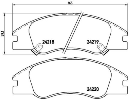 Комплект гальмівних колодок з 4 шт. дисків BREMBO P30042