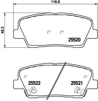 Комплект гальмівних колодок з 4 шт. дисків BREMBO P30063 (фото 1)