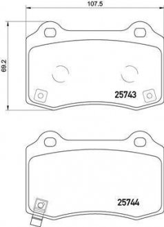 Комплект дискових гальмівних колодок BREMBO P30074 (фото 1)