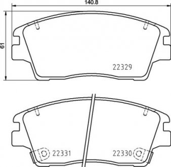 Комплект гальмівних колодок з 4 шт. дисків BREMBO P30096 (фото 1)