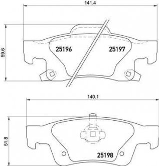 Комплект гальмівних колодок з 4 шт. дисків BREMBO P37016