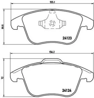 Колодки гальмівні дискові (комплект 4 шт) BREMBO P44020