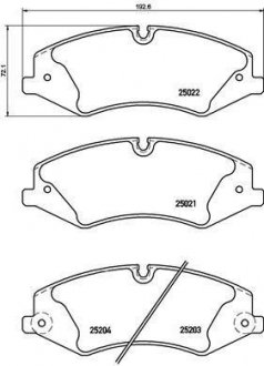 Комплект гальмівних колодок з 4 шт. дисків BREMBO P44022 (фото 1)