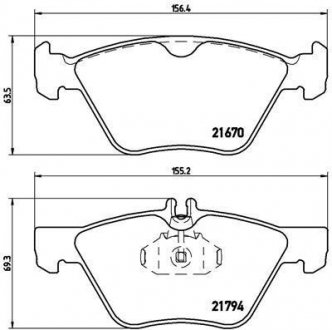 Комплект гальмівних колодок з 4 шт. дисків BREMBO P50026