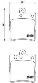 Комплект гальмівних колодок з 4 шт. дисків BREMBO P50033