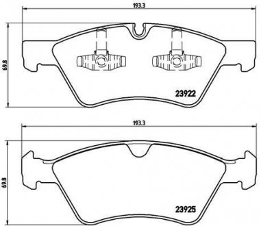 Комплект гальмівних колодок з 4 шт. дисків BREMBO P50063