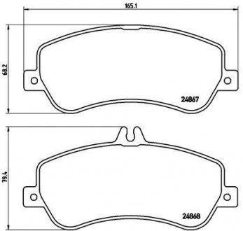 Комплект гальмівних колодок з 4 шт. дисків BREMBO P50086 (фото 1)