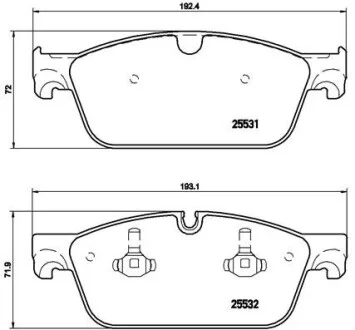 Комплект гальмівних колодок з 4 шт. дисків BREMBO P50102