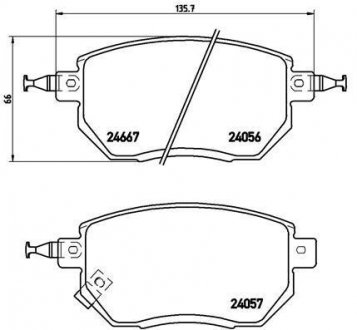 Комплект гальмівних колодок з 4 шт. дисків BREMBO P56051 (фото 1)