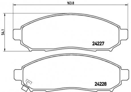 Комплект гальмівних колодок з 4 шт. дисків BREMBO P56059 (фото 1)