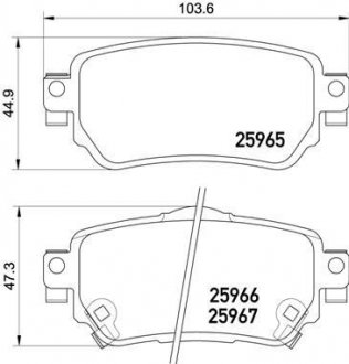 Комплект гальмівних колодок з 4 шт. дисків BREMBO P56098 (фото 1)