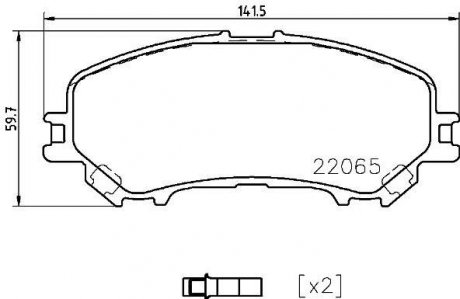 Комплект гальмівних колодок з 4 шт. дисків BREMBO P56099 (фото 1)