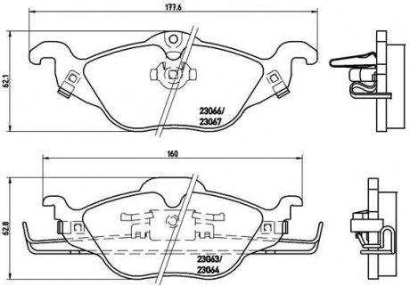 Комплект гальмівних колодок з 4 шт. дисків BREMBO P59030 (фото 1)