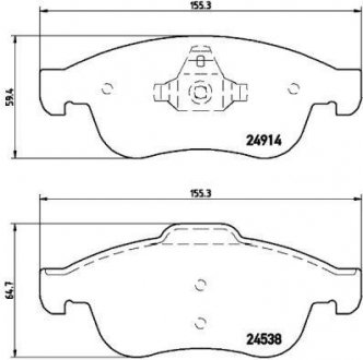 Комплект гальмівних колодок з 4 шт. дисків BREMBO P68050 (фото 1)