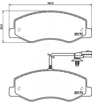 Комплект гальмівних колодок з 4 шт. дисків BREMBO P68061 (фото 1)