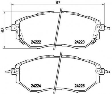 Комплект гальмівних колодок з 4 шт. дисків BREMBO P78017 (фото 1)