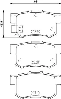 Комплект гальмівних колодок з 4 шт. дисків BREMBO P79027