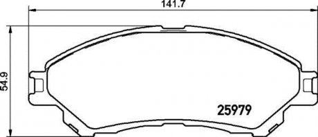 Комплект гальмівних колодок з 4 шт. дисків BREMBO P79032 (фото 1)