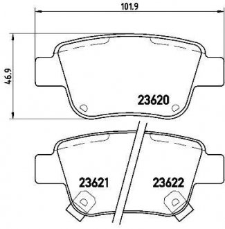 Комплект гальмівних колодок з 4 шт. дисків BREMBO P83047 (фото 1)