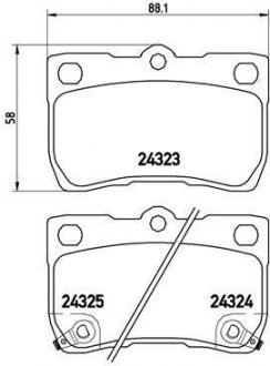 Комплект гальмівних колодок з 4 шт. дисків BREMBO P83073