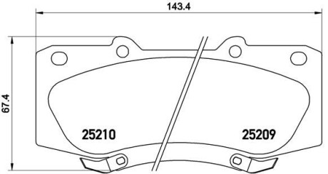 Комплект гальмівних колодок з 4 шт. дисків BREMBO P83140