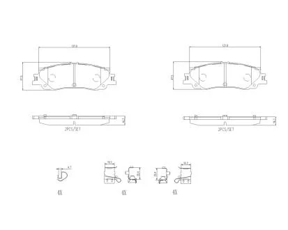 Колодки гальмівні дискові (комплект 4 шт) BREMBO P83192