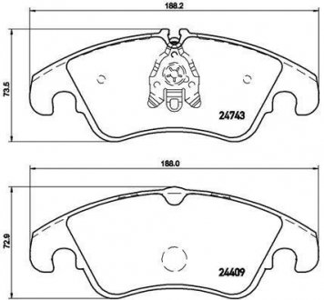 Комплект гальмівних колодок з 4 шт. дисків BREMBO P85098 (фото 1)